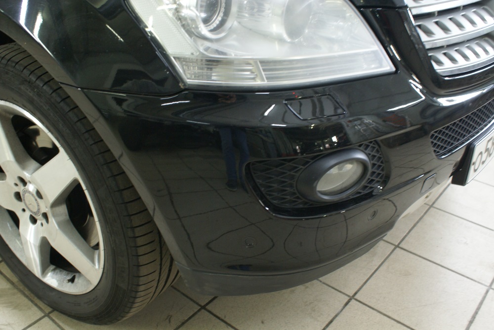 покрашенный бампер на Мерседесе